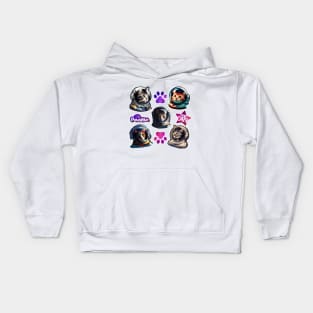 Sticker Star Cats (Blue) Kids Hoodie